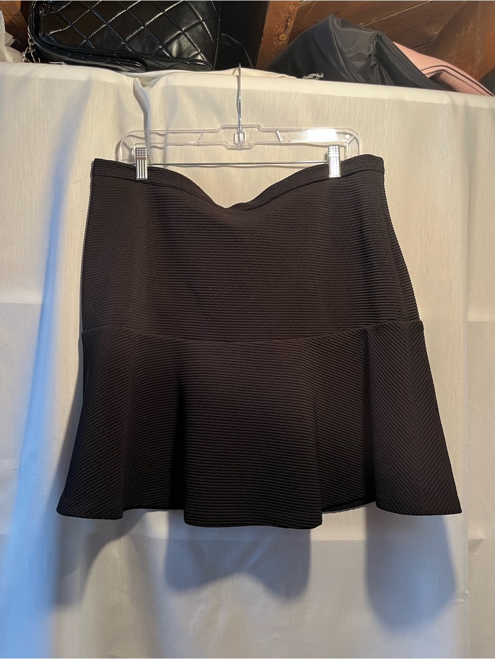 Calvin Klein Black Textured Circle Skirt